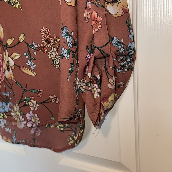 Women's Medium Sheer Floral Muted Pink Blouse Stitchfix Lily White - Picture 4 of 10